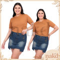 NAKD FASHION EUNISE PLUS SIZE BASIC DAILY CASUAL ROUND NECK KNITTED BLOUSE TOP FOR WOMEN L-2XL 5082. 