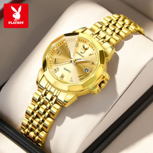 PLAYBOY Watch For Women Waterproof Original Stainless Steel Perfume Quartz Fashion Wristwatch