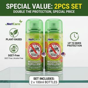 Netcare Natural Mosquito Repellent Spray 100ml Natural Essential Oil Anti Mosquito Penyembur Nyamuk