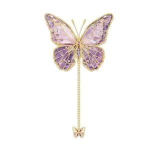 TSEVD with Pendant Metal Butterfly Bookmark Separator Pages Bronzing Pendant Book Marker Colorful Chinese Style Pagination Mark Gifts