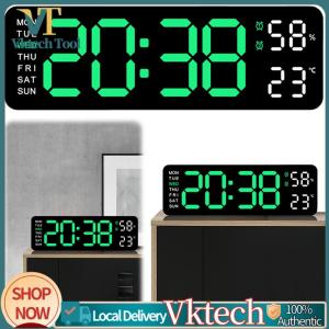 [Vktech] Digital Alarm Clock LED Desk Alarm Clock Large Number Display USB Charging Temperature/Date Multifunctional for Students