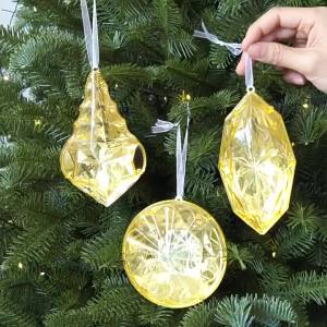 xpkQ Transparent Gemstone Christmas Pendants DIY Exquisite Xmas Tree Hanging Pendant Shining Elegant Christmas Tree Ornaments N7Y3P