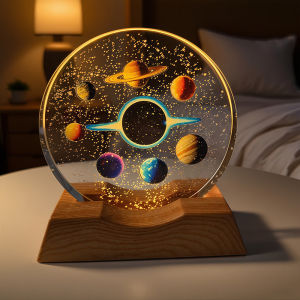 《พร้อมส่งในไทย》โคมไฟหัวเตียง3D LED+USB โคมไฟคริสตัล กลางคืน ตั้งโต๊ะ ตกแต่งห้องนอน ของขวัญ วันเกิด รุ่น:L16 โคมไฟ นักบินอวกาศ กาแล็กซี