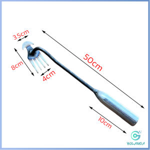 Yolanda【มีสินค้าในสต๊อก】 คราดเก็บหญ้า แบบ mini อุปกรณ์ทำสวน คราดเหล็ก หัวคู่จอบขุดดิน 4 ฟัน ขุดหญ้า ขุดดิน rake