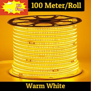 GRATIS 5X Socket Double LED 100M/Roll LED Strip 5050 Anti Air Lampu Hias Indoor/Outdor/Kolam/Taman