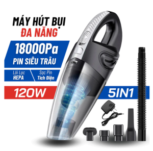 Máy Hút Bụi Cầm Tay - Máy Hút Bụi Lau Nhà Mini Máy Hút Bụi Ô Tô Rundong Không Dây Đầy Đủ Phụ Kiện Sử Dụng Tiện Lợi