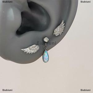 [COD] Biubiuni Cặp vợ chồng cổ điển sáng tạo đôi cánh thiên thần Stud Bông tai Phụ Nữ Punk Studs sinh nhật trang sức quà tặng