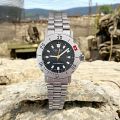 นาฬิกาข้อมือ SWISS Army S.A.W. Co Superlite Quartz รุ่น DC8054/1 หน้าปัดสีดำ ตัวเรือน สาย Stainless steel มีวันที่ SWISS MADE 1985. 