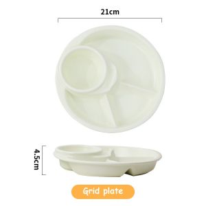 Portion Control Plate Round Plastic Divided Food Plate Microwavable Dinnerware for Diet Meal and Calorie Deficit Eating