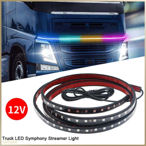12/24V LED Car Truck Lights RGB Flashing Truck LED Strip Lights for Trailer Lorry Caravan Decoration & Warning when Driving 5050SMD Strobe Running Streamer Led strip lights