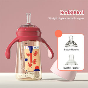 LAKOE 3In1 Botol Susu Bayi 240&300ML Botol Minum Sedotan Anak Anti-Colic BPA Free