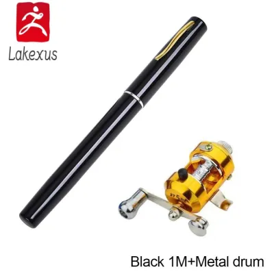 Lakexus 1M Mini Pen Fishing Rod Retractable Pocket Ice Fishing Pole Ultra-Light Portable Long Casting Raft Fishing Rod