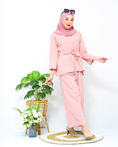 Pijar - Airin Set 2in1 Wanita Matt Linen Arabian Setelan Blus Dan Celana Kulot Setcel Terbaru