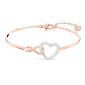 💖Swarovski💖Swarovski Infinity and heart-shaped white diamond bracelet, S925 sterling silver women's fashion bracelet hypoallergenic non-allergenic, Valentine's Day gift birthday gift for girlfriend bestie. 