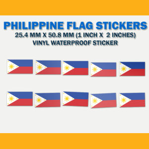 10 Pieces Glossy Waterproof Philippine Flag Sticker Borderless Flag
