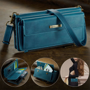 Crossbody Zipper Leather Multicolor Card Wallet Bag Case For iPhone 16 Plus 16E 15 14 13 12 11 Pro Max X XR 7 8 Plus Flip Cover Casing