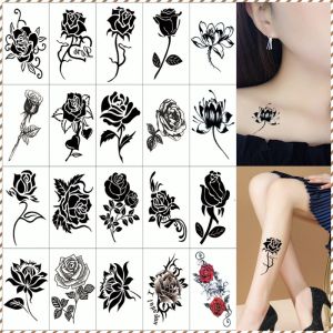Tattoo Sticker 3d Stereoscopic Fashion Tattoo Film Rose Flower Realistic Lasting Rich and Varied