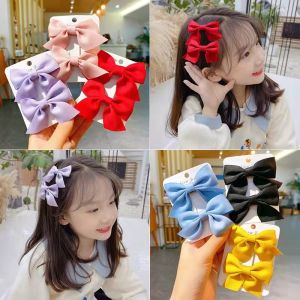 Kids Hairband Twin Set Ribbons Hairclips Children Hair Pins Beauty Hair Clips Cute Hair Ties