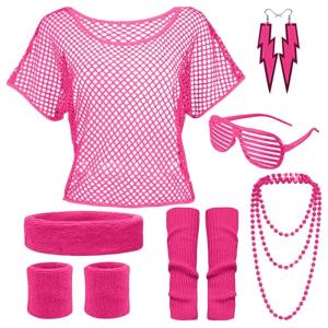 80S Workout trang phục Headband kính mát Bông Tai legwarmers 60S 70S/80S phụ nữ Hippie Phụ kiện trang phục cho nữ phụ nữ