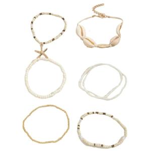 Pack of 7 Fashion Ocean Charm Bracelet Beads Bracelet Set Suitable for Youthful Women and Fashion Enthusiasts Present