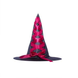 GUDAN 3D Halloween Witch Hat Cartoon Eye-catching Witch Dress Up Ornaments Multi-purpose DIY Halloween Broom Ornaments Cosplay