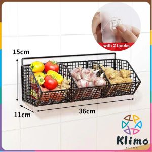 Klimo Wall Mounted Storage Basket Seasoning Storage Kitchen Organizer Rack