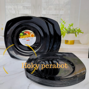 12 PCS Piring Gacoan PIRING KOTAK 20 CM PIRING RAMEN PLASTIK DOP TERLARIS
