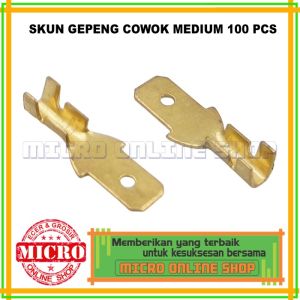 PAKET 100 PCS Skun Gepeng Cowok Male Medium / Skun Kabel / Skun Motor Terminal Kabel Motor Otomotif Elektrik