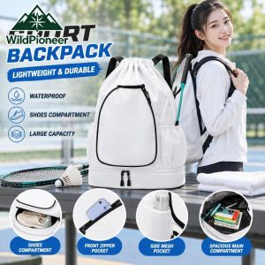 WildPioneer Waterproof Lightweight Racket Backpack With Shoe Compartment For Badminton Tennis Pickleball