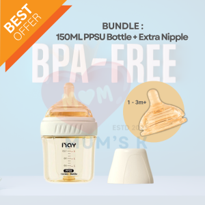 Mums K Newborn Baby PPSU Feeding Bottle 150ml 6cm Wide Neck Anti Colic Teat | Botol Susu Bayi Newborn