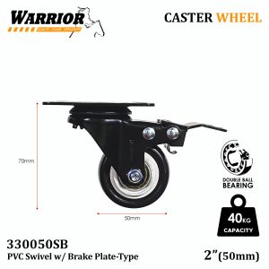 Warrior BLACK CASTER WHEEL 1.5 to 5-inches Swivel with Brake and Fixed (Trolley Wheel) Heavy Duty (sold per piece)