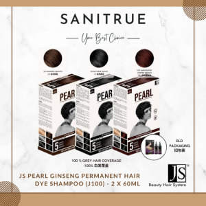 JS PEARL GINSENG PERMANENT HAIR DYE SHAMPOO- 2 X 60ML JS- 2 X 60ML (J100)