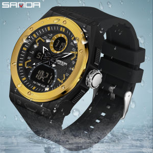SANDA Top Brand Sports Mens Watches Military Quartz Watch Man Waterproof Wristwatch for Men Fashion Clock Shock