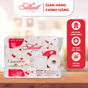Combo Giấy vệ sinh Silkwell Cherry 15 cuộn 3 lớp giấy vệ sinh có lõi siêu dai siêu mềm mịn và tiết kiệm chi phí