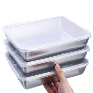Combo 5 Stainless Tray With Cover For Food Stainless Steel Tray With Lid Marvin Agustin Food Tray