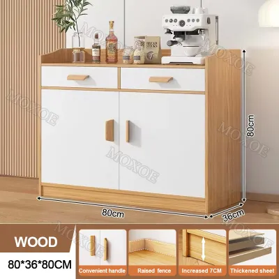 【On Hand】Drawers Cabinet with 3 Doors 3 Drawers Kitchen Storage Cabinet Sideboard Buffets with Storage Enjoying Spacious Countertop 120x36x80cm