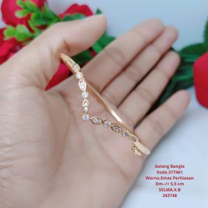 Gelang Tangan Bangle Wanita Titanium Xuping Perhiasan Aksesoris Fashion Lapis Emas Anti Karat R8-6D