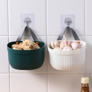 Kitchen Onion Ginger Storage Basket With Hook Vegetable Fruit Organizer Holder Household Bathroom Sundries Hanging Basket
