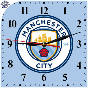 siheppy jam dinding gambar logo club bola arsenal media papan MDF kotak 20X20 cm