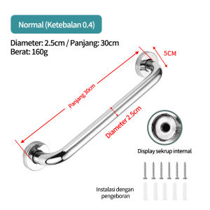 Handle Kamar Mandi 30/40/50/60cm  Pegangan Kamar Mandi Toilet Gagang Bathub Grab Bar Stainless