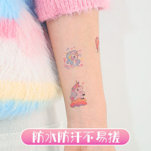 11.11 Unicorn glitter children DIY tattoo sticker waterproof female lasting cartoon cute cartoon watermark sticker washable10.17
