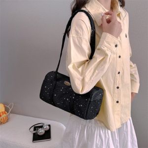 Korean Large Capacity Polka Dot Star Pillow Bag Multi-Pocket Lightweight Underarm Bag Zipper Versatile Top-Handle Bag Women
