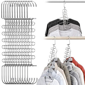 Multi-functional Clothes Hanger Stainless Steel Closet Wardrobe Organizer Clothes Storage Rack