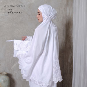 Mukena Dewasa Bordir Renda Punggung Katun Mikro