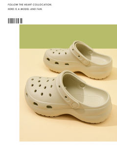 [Free Shipping] Thick-Soled Height-Increasing Clogs For Women Summer Outdoor Wear Non-Slip Breathable Soft And Comfortable Beach Sandals