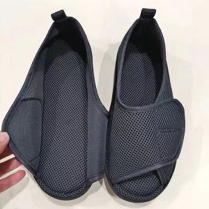 Fecheng tiểu đường giày cho nam giới cực rộng Giày lười cho bàn chân bị sưng điều chỉnh Giày đi bộ