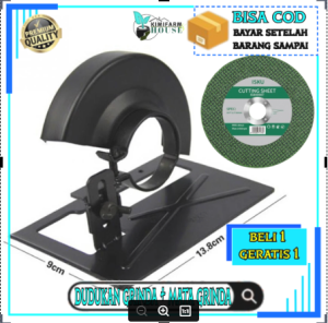 Dudukan Mesin Gerinda Tangan Circular Saw Pemotong Kayu Stand Holder Lengkap Bonus 1 Mata Grinda Potong Besi