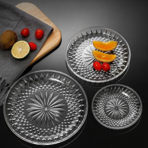 Acrylic Transparent Small Fruit Plate Kitchen Baking Cakes Dessert Plates Tray Fruit Candy Plate