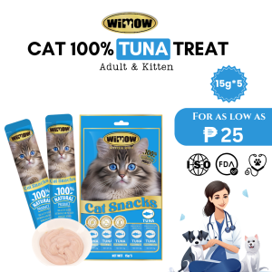 15gx5 Wimow Cat Treat Pet Essential Cats/Kitten Snack Food 100% Tuna