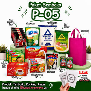 [P-05] Paket Sembako Munggahan kode P05 (hampers parsel bahan pokok belanja bulanan lengkap tilik jenguk bingkisan hadiah oleh-oleh parcel terimakasih lebaran gift box idhl fitri adha